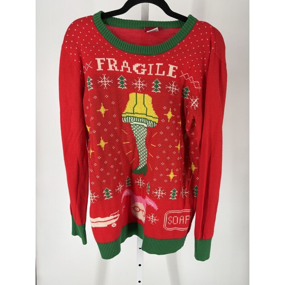 A Christmas Story Leg Lamp Ugly Christmas Sweater Red Green Holiday Knit